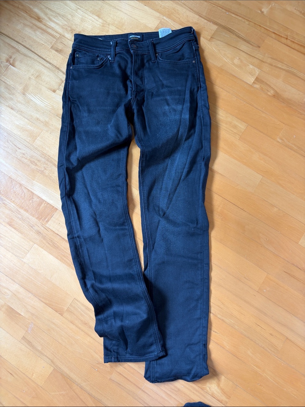 Jack & Jones Men's Black Slim Straight Jeans
